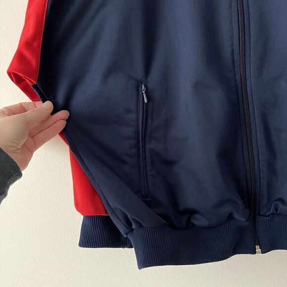 Vintage 90s Adidas Unisex Red White Blue Jacket Size M Masters of Sport Trefoil - Picture 9 of 13